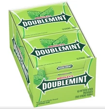 lot of 2 WRIGLEY'S DOUBLEMINT Mint Gum Bulk Pack, 15 Stick (Pack of 10)