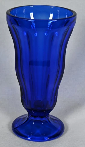 Vintage Anchor Hocking Cobalt Blue Fountainware Milk Shake Sundae Glass Tumbler