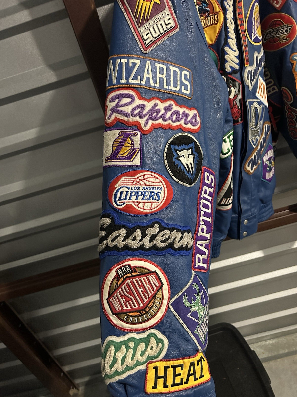 Vintage Jeff Hamilton Blue Leather NBA Jacket