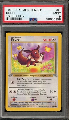 Pokemon Eevee Jungle 1st Edition #51 PSA 9 Mint