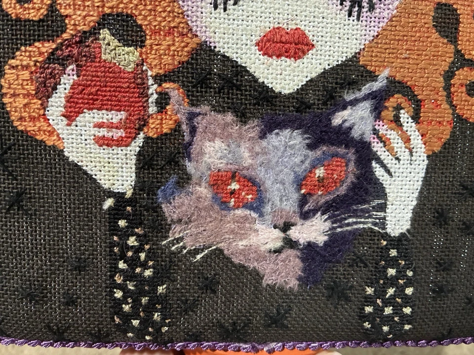 Sandra Vargas Ruth Schmuff Witch Maelba Needlepoint HandPainted Canvas Finished - Image 3 of 4