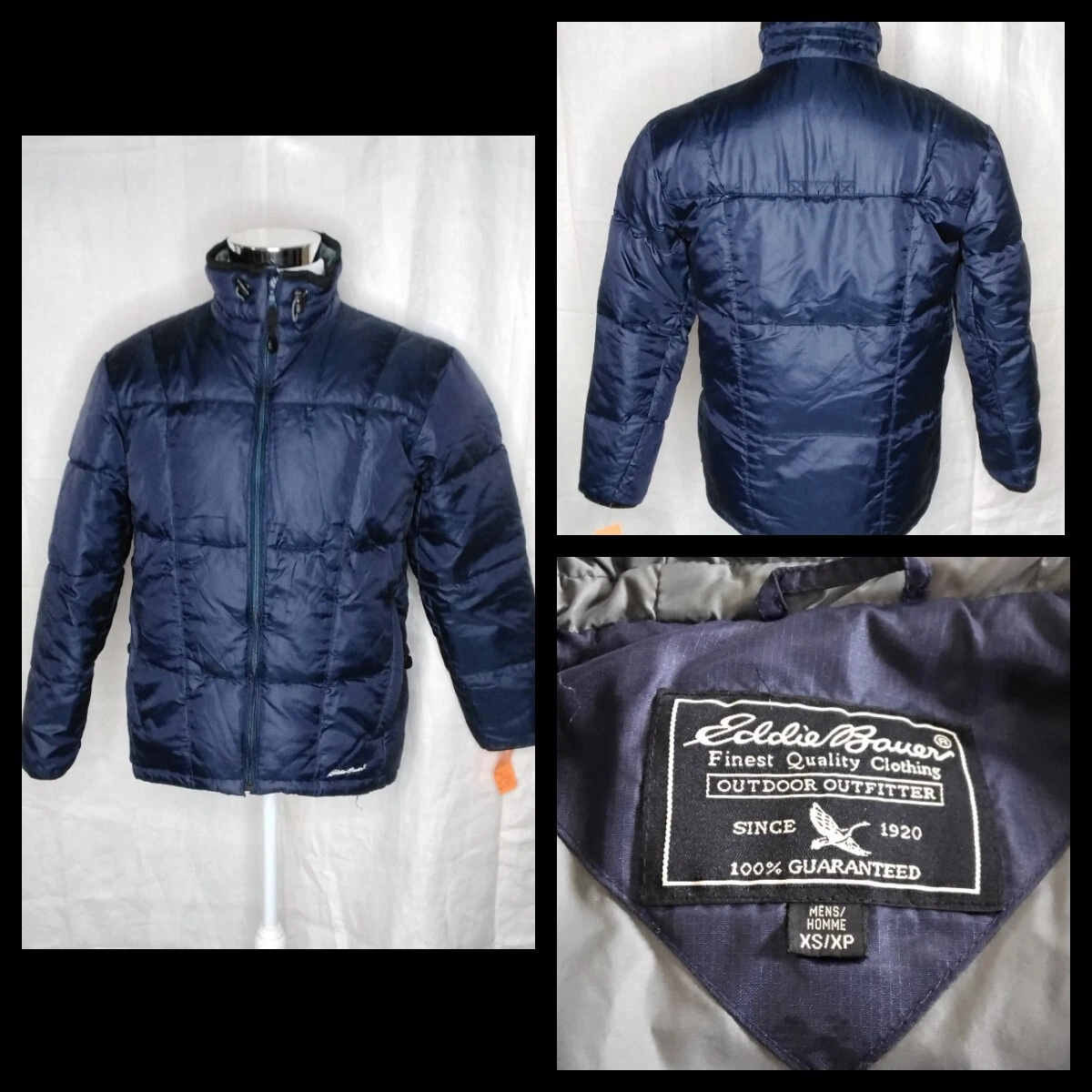 Eddie Bauer Puffer Jacket Men's XS Navy Blue Inv#Z4123