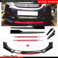 Front Bumper Lip Spoiler Splitter Rear Lip For Honda Fit Jazz Bod Kit Side Skirt