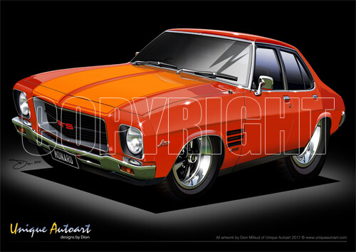 Impresiones artísticas Holden HQ Monaro - dibujos animados clásicos HQ GTS (27 colores) - Imagen 30 de 31
