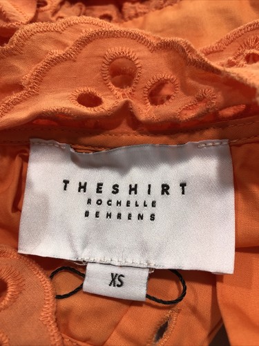The shirt  Orange Long Sleeve Ruffle Top Button Up Blouse Size XS - Bild 5 von 9