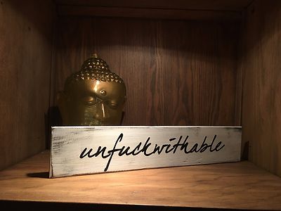 Unf Ckwithable Rustic Wood Sign Home Decor Desk Farmhouse Style