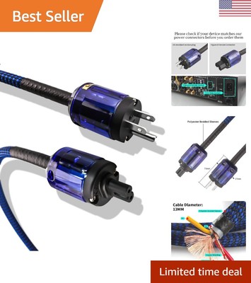 HiFi Audiophile Power Cord HiFi Audio AC Power Cable Power Cord  Plug Figure ...