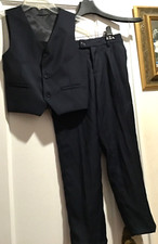 Kids World Of USA Boys Navy Suit Vest  Matching Pants Sz 7 EUC