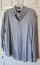 Club Room 100 Cotton Long Sleeved Buttoned Down Pin Striped Shirt 16 32/33