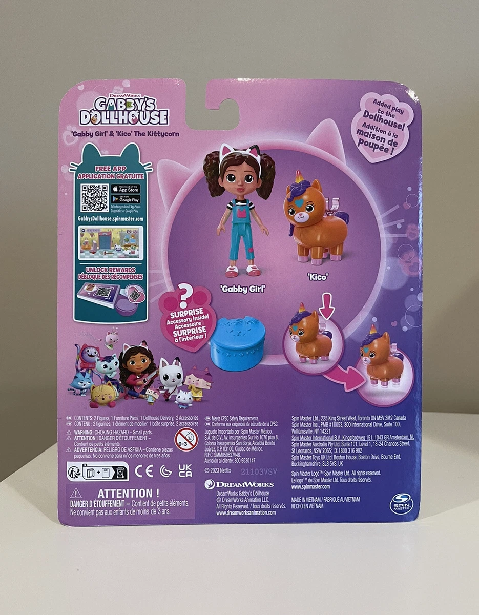 Gabby's Dollhouse, Gabby Girl and Kico the Kittycorn Toy Figures Pack, with Accessories and Surprise Kids Toys for Ages 3 and up : Toys & Games