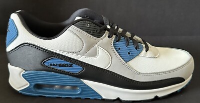 Nike Air Max 90 Smoke Grey White Blue Air Max Men Size 8 New Rare FB9658-002