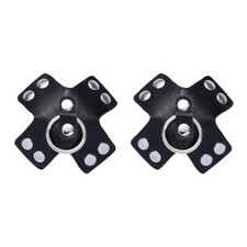 Womens Adhesive Silicone Faux Leather Nipple Pasties Covers Topless Accessory