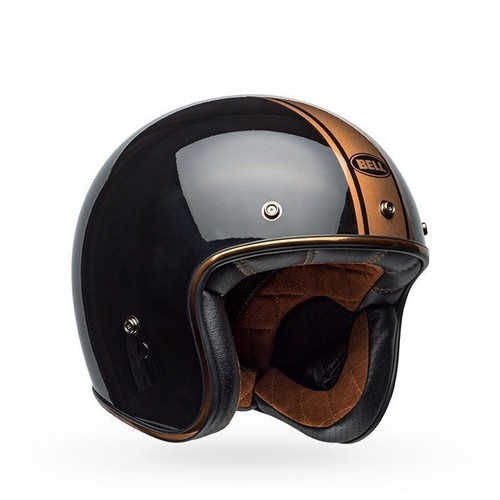 Jet Helmet Bell CUSTOM 500 Rally Gloss Black/Bronze - Picture 3 of 9
