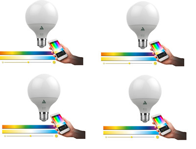 4x EGLO connect LED Smart Globe Lampe E27 13W tunable white RGBW Alexa Google