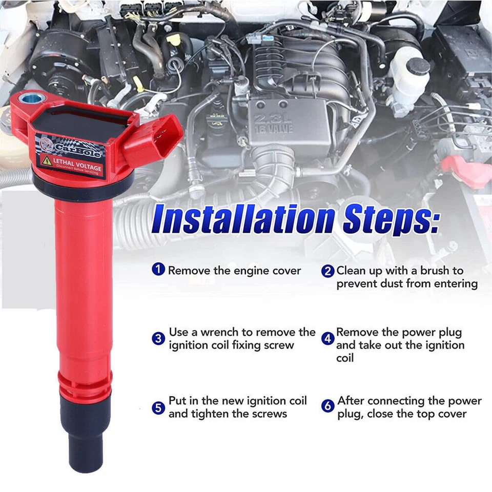 Bobina 4Pack Ignition Coil & Spark Plugs For Lexus LX570 GX460 Toyota 4Runner US — 第 3/4 张图片