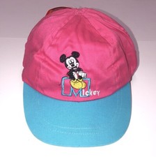 Vintage Disney Micky Mouse Pink Kids Baseball Sun Hat Ages 4-7 NEW NOS