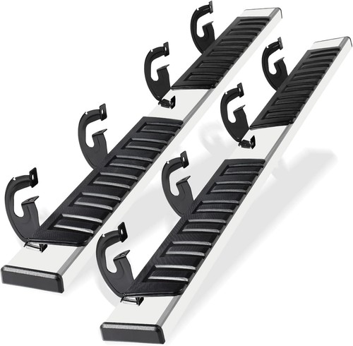 Simzone Running Boards 6.3 Inches Running Boards Compatible with 2009-2014 Ford F150 Super Crew Cab(4 Full-Size Doors) Stainless Steel Side Steps Nerf Bars, Sliver
