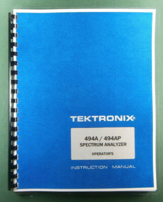 Tektronix 494A / 494AP Operator's Manual: Comb Bound & Protective Covers