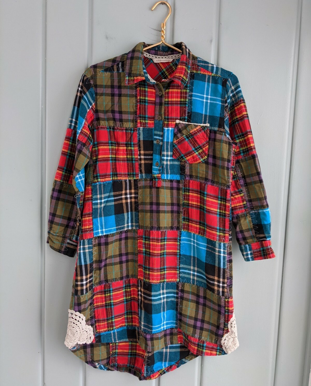 Soft Surroundings Highlands Patchwork Gown Womens… - image 1