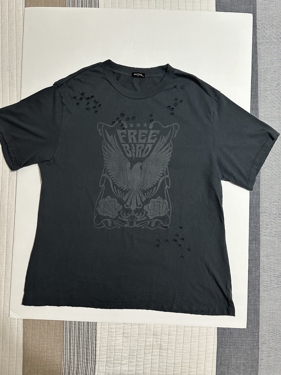 Zutter USA Women’s Short Sleeve America Free Bird Eagle Dark Gray T-Shirt  M/L