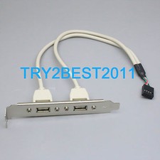 Expansion 2 Port Hub USB 2.0 to 9 Pin Header Mainboard Panel Bracket
