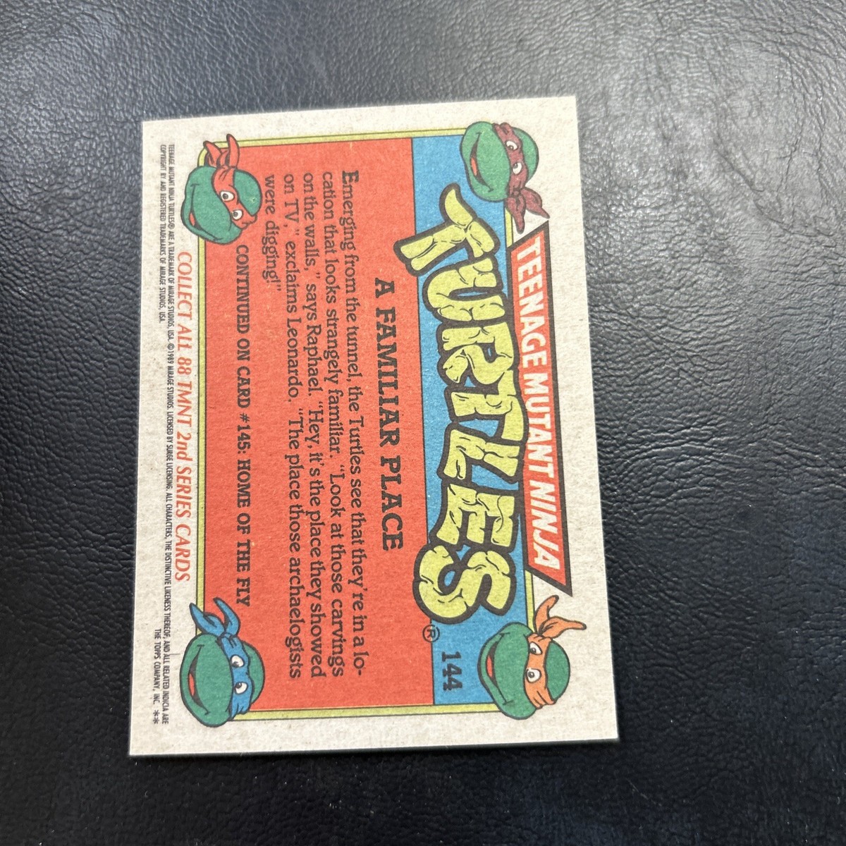 Jb101a Teenage Mutant Ninja Turtles 1989 Topps #144 Leonardo