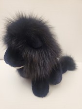 Alpaca Fur Lion 9" Black Very Soft Plush Stuffed Animal