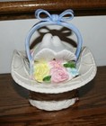 Fitz and Floyd White Dove Basket Weave Ceramic Covered Basket — photo 4