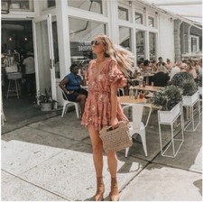 $250 Spell & The Gypsy Collective Rosa Play Dress Blush Pink Floral Print XXS