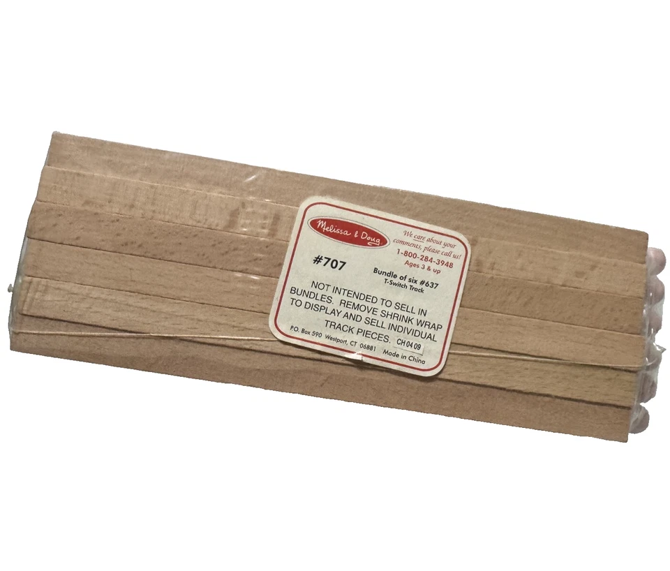 (2 Pack) Melissa & Doug Wooden Train Track Lot: 6pc 1-Switch & 6pc Curved 6" - Image 2 of 4