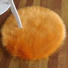 Hiver Épais Rond Fausse Fourrure Coussin Moelleux Chaud Chaise Coussinet Tapis