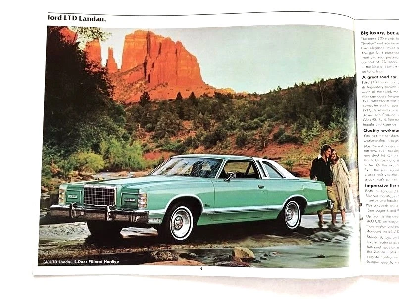 1977 Ford LTD and Landau 12-page Original Car Sales Brochure Catalog Foto 2 de 4