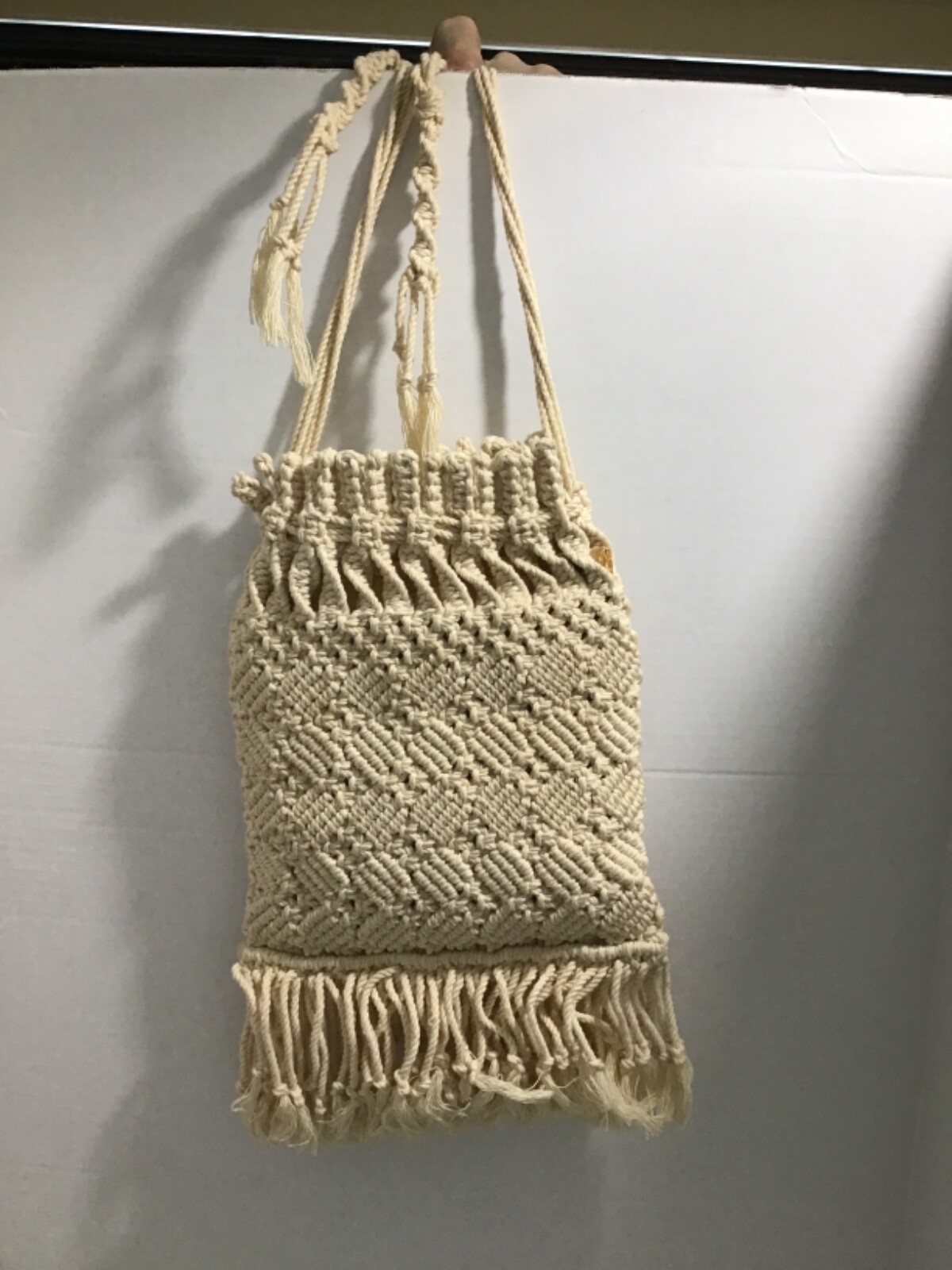 Vintage Handmade Macrame Shoulder Bag Festival 1970s … Gem