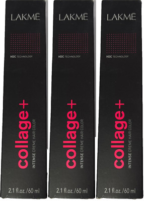 3 Lakme COLLAGE+ PERMANENT HAIR COLOR  2.1 oz 6/59+ INT RED MAHOGANY D BLONDE
