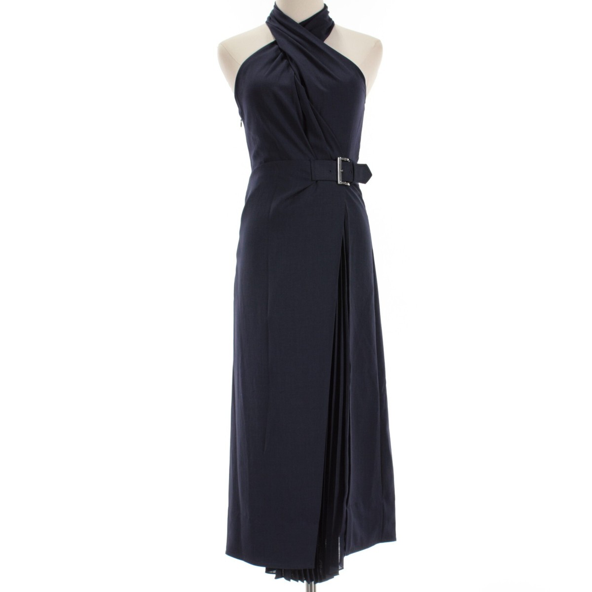 alc navy blue dress ALC Wells Stretch Cotton Midi Dress - Evening Blue main image 0