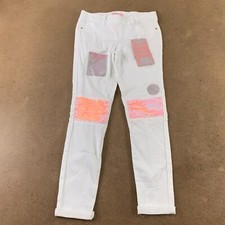 SQUEEZE Girls Size 12 White Pink Flip Sequin Stretch Pull On Jeggings NWT Flaw