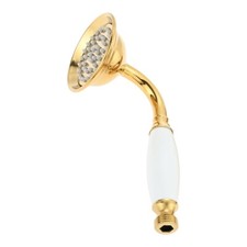 1pc Shower Spray Floor Cleaning Wash Toilet Flushing Gold White Ceramic Handle