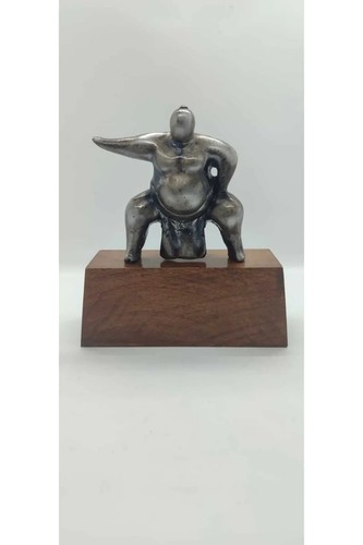 SUMO Wrestler Brass Figure StatueTable Ornament - Japan Antique Figurine - Picture 2 of 2