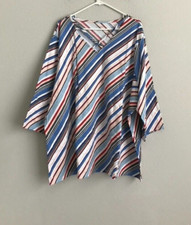 Sport Savvy 3/4 Sleeve Top Vneck Crossover - Red Multi (Sz 5X) a487131 