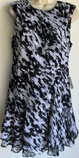 EXPRESS Sleeveless Zip Back Pleated Shoulder Ruffle Flare Mini Dress Size XS