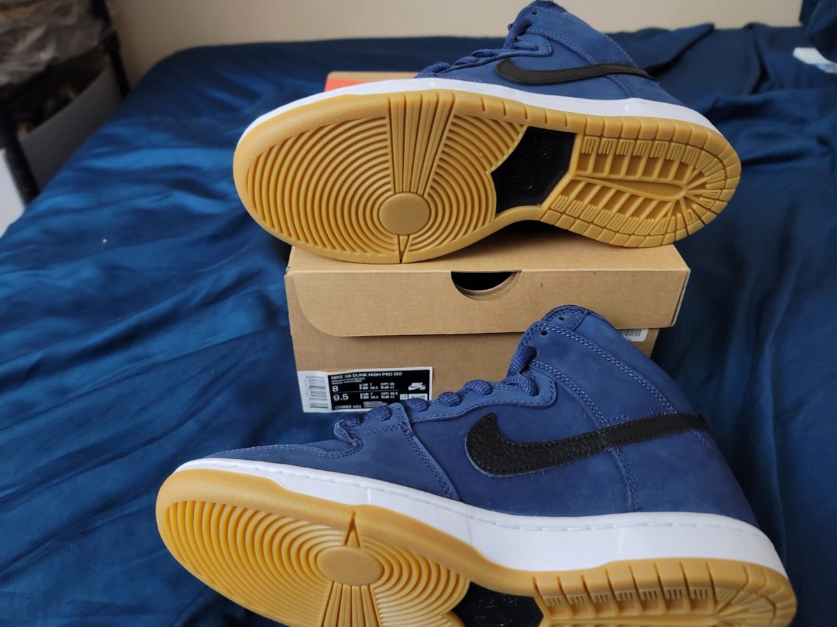 Size 8M - NEW Nike Dunk High Pro ISO SB Orange Label - Midnight 