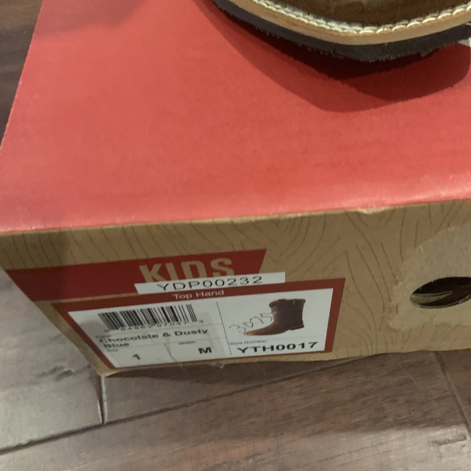 Botas Twisted X® para niños Top Hand Chocolate y Azul Polvoriento YTH0017 Talla 1 Foto 4 de 4