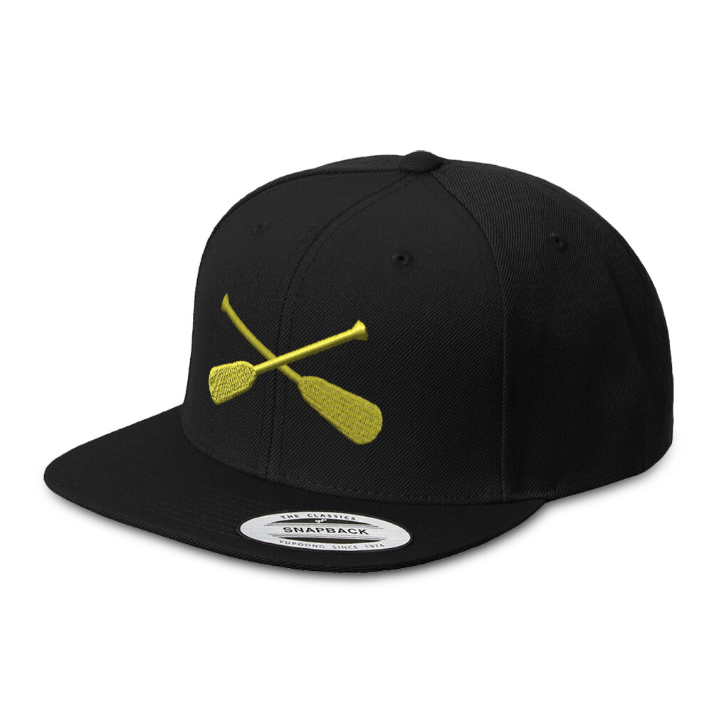 Flat Bill Trucker Hat Crossed Oars Snapback Baseball Cap for Men and Women