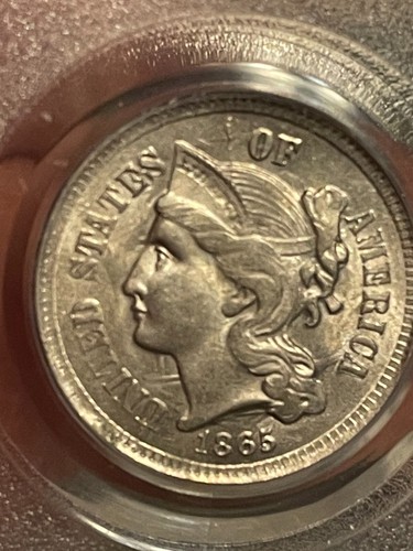 1865 THREE CENT NICKEL OLD PCGS MS-62 - Picture 19 of 20