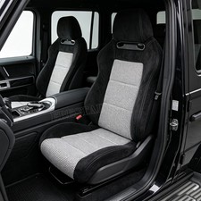 Unversal Suedeblack White Plaid Reclinable Racing Seats Wslider Leftright