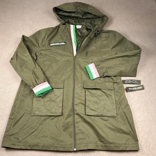 AKA Ivy Storehouse Jacket Women large Olive Green Hooded Anorak Zip