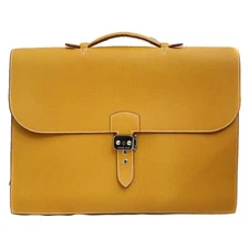 Hermes Sac a Depeche 41 Business Bag Camel Leather with Dust Bag Keys #KN308