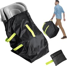 Car Seat Travel Bag for Airplane Gate Check Bag with Adjustable Straps Black