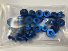 1/4-20 x 3/8" Knurled Thumb Nuts 25 Pieces Aluminum Blue Anodized