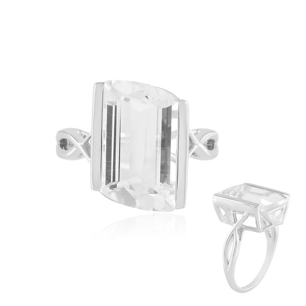 Cavill Ring 6,53Ct WeißEr Quarz Sterlingsilber Platinierter Damen- Echtschmuck-image
